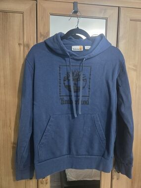 Timberland Small Blue Pullover Hoodie with Front Logo